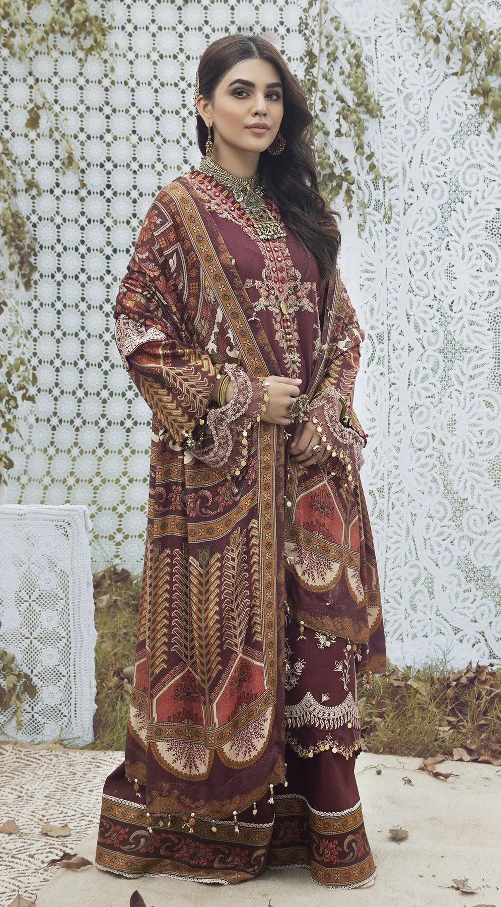 DELARA VLP21-05 | Anaya Pardesi VIVA Winter Collection 2021 | Unstitched Embroidered Dobby Linen Suits