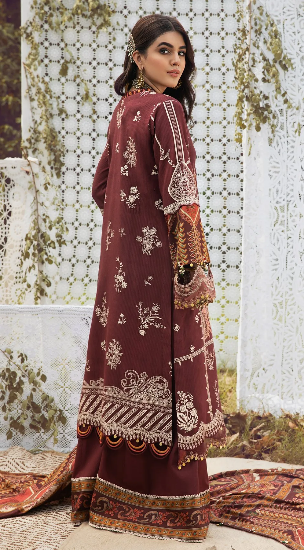 DELARA VLP21-05 | Anaya Pardesi VIVA Winter Collection 2021 | Unstitched Embroidered Dobby Linen Suits