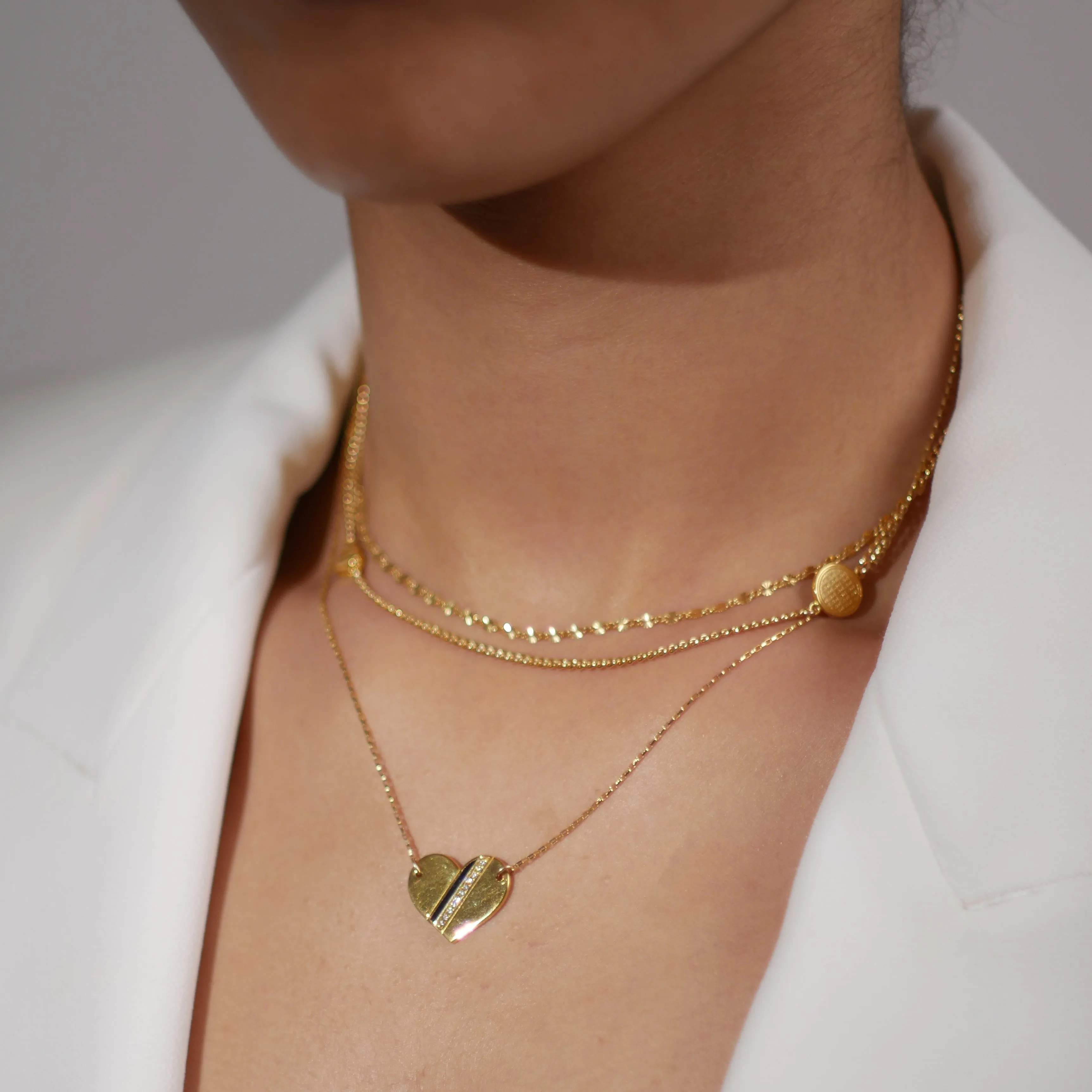 Diamond Cut Disk Chain Necklace