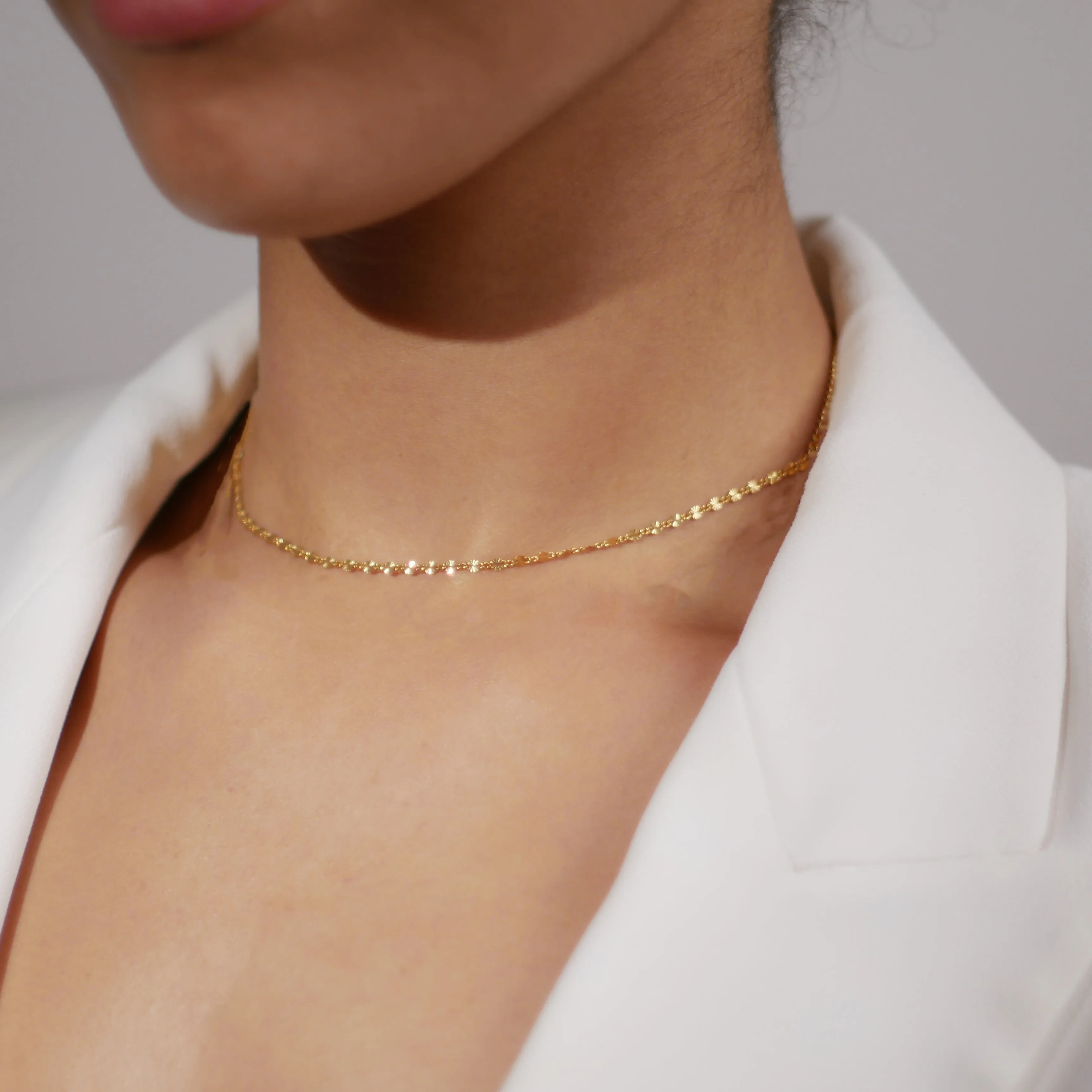 Diamond Cut Disk Chain Necklace