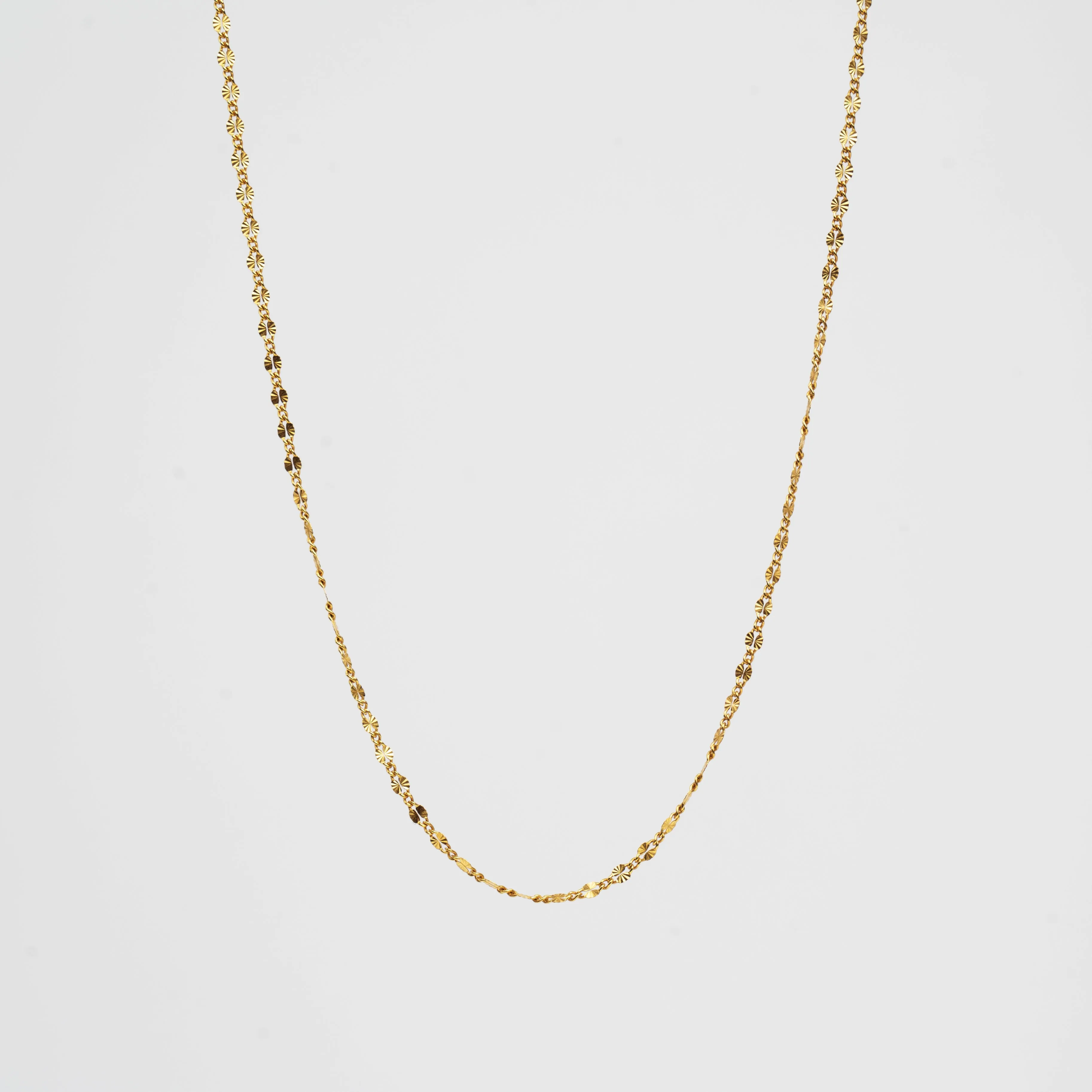 Diamond Cut Disk Chain Necklace
