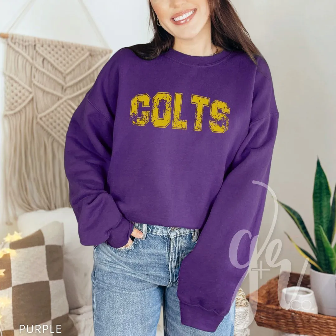 Distressed Varsity Colts (Tees Sweatshirts)