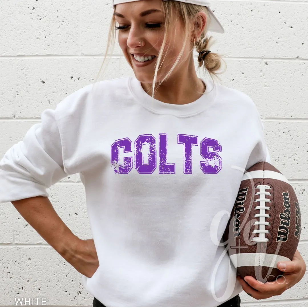 Distressed Varsity Colts (Tees Sweatshirts)