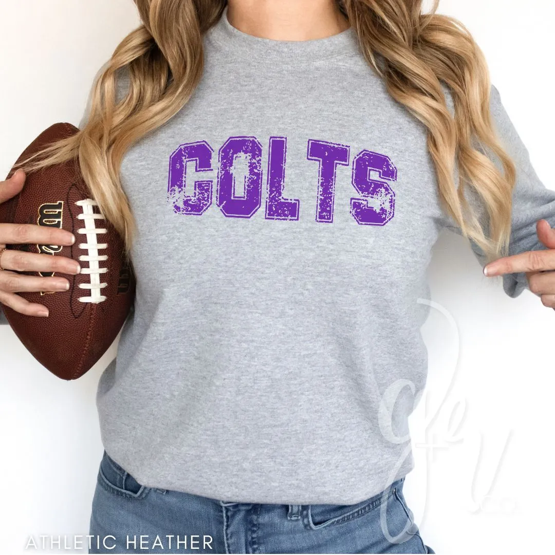 Distressed Varsity Colts (Tees Sweatshirts)