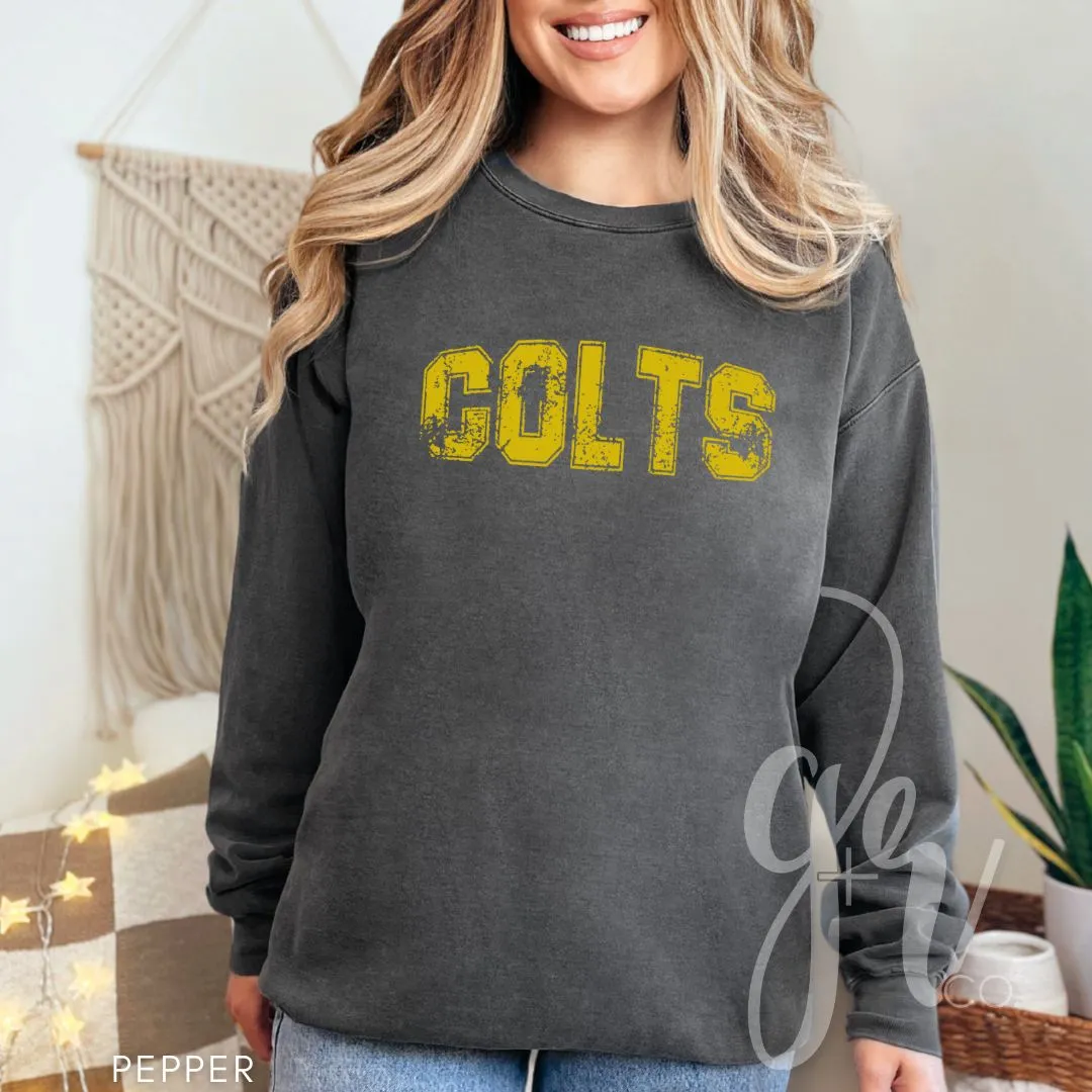 Distressed Varsity Colts (Tees Sweatshirts)