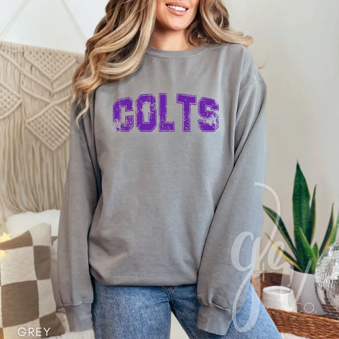 Distressed Varsity Colts (Tees Sweatshirts)
