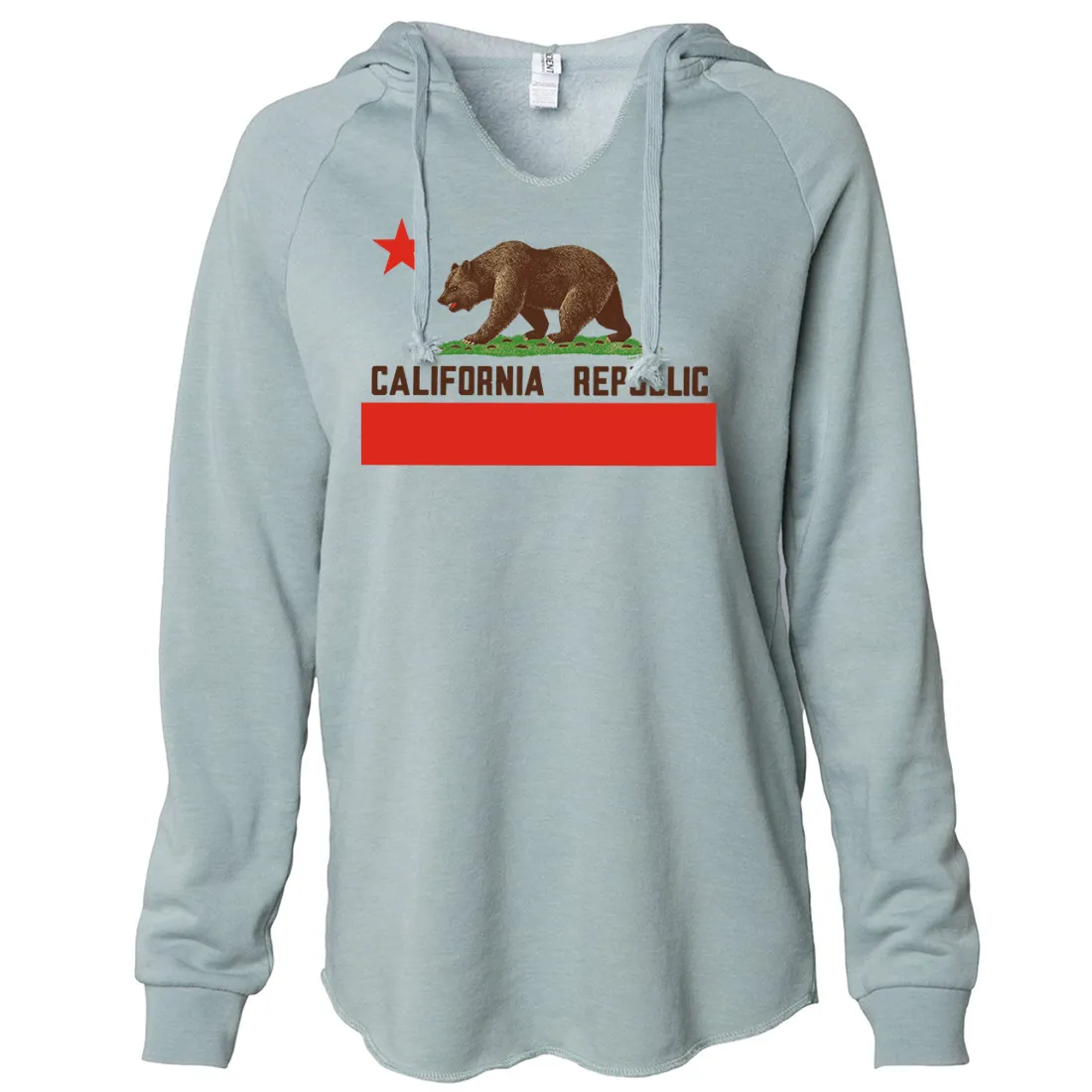 Don Pimentel California Republic Bear Flag Brown Text Women's Soft Hooded Pullover