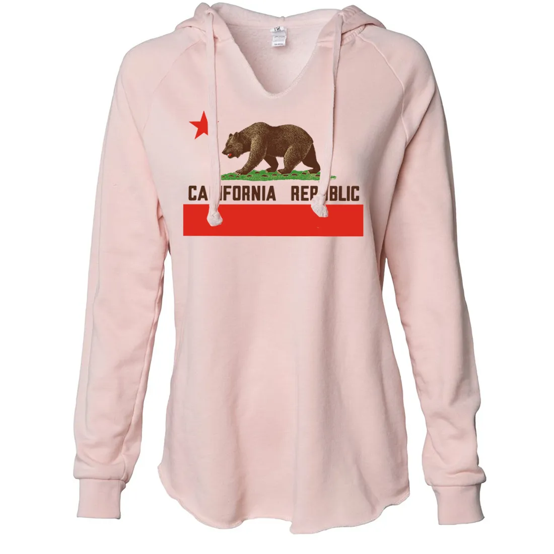 Don Pimentel California Republic Bear Flag Brown Text Women's Soft Hooded Pullover