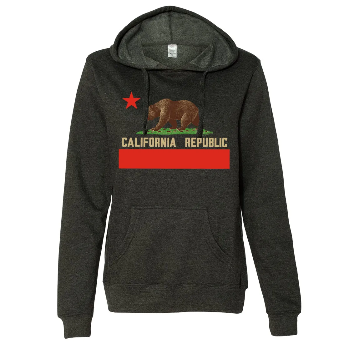 Don Pimentel California Republic Bear Flag Ladies Lightweight Fitted Hoodie