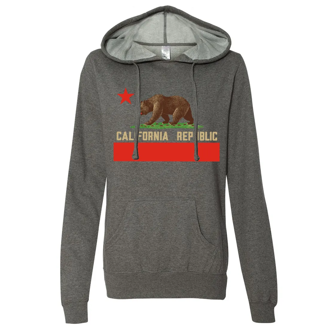 Don Pimentel California Republic Bear Flag Ladies Lightweight Fitted Hoodie