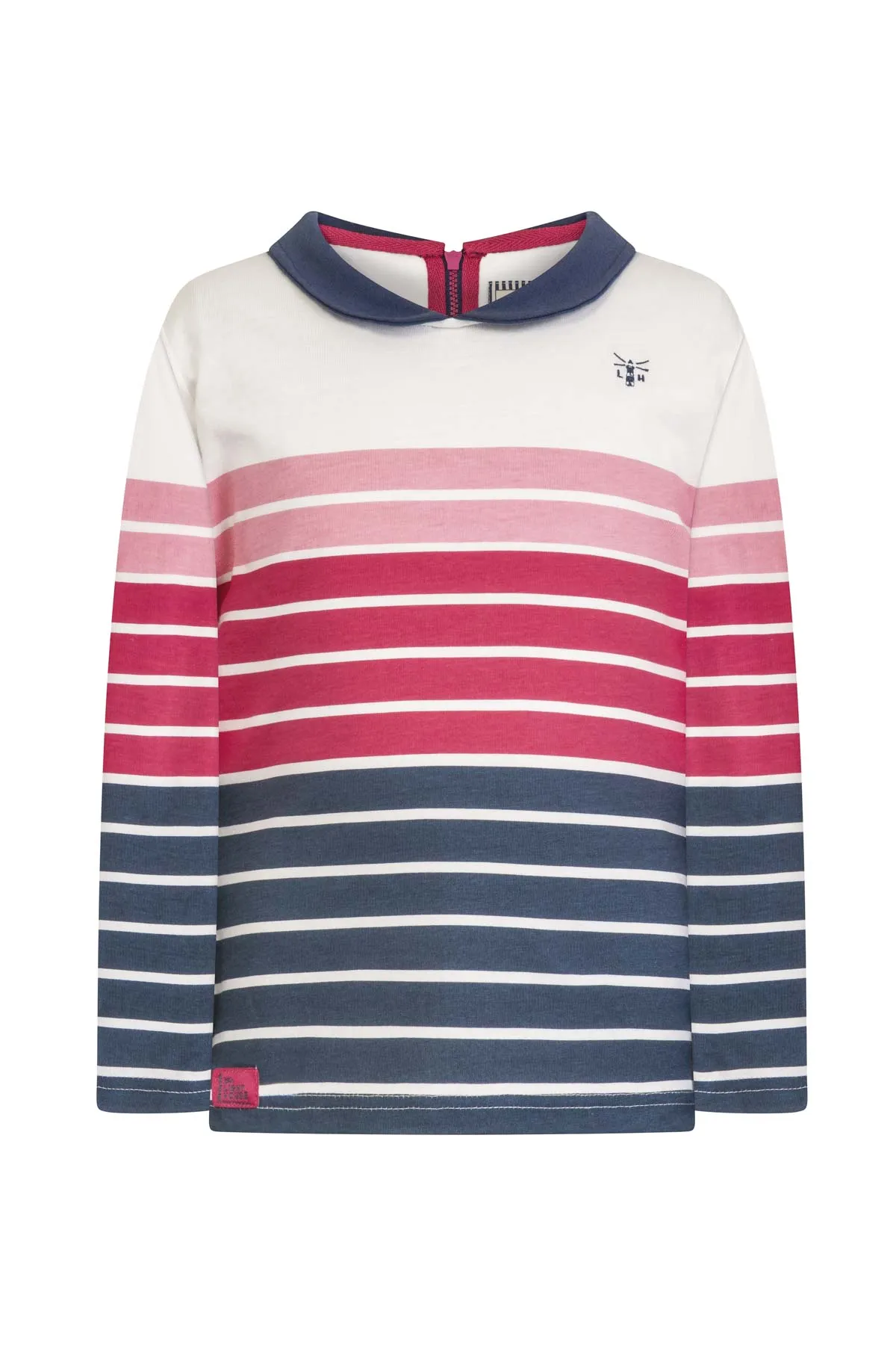 Emmie Jersey Top - Blue Pink Stripe