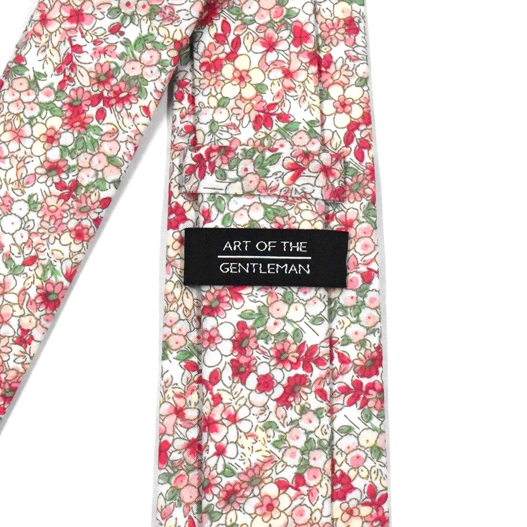 Floral Coral Pink Tie