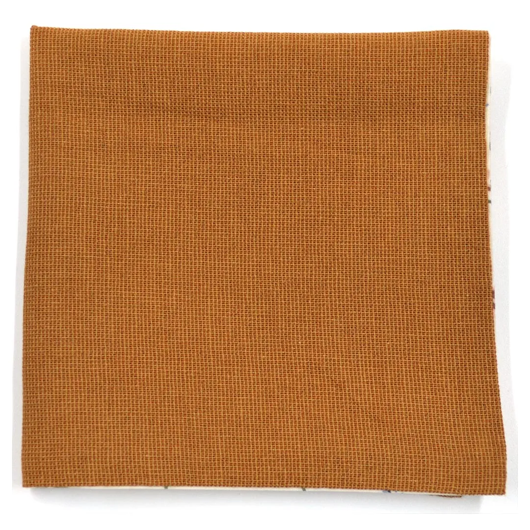 Floral Cream Linen Reversible Pocket Square