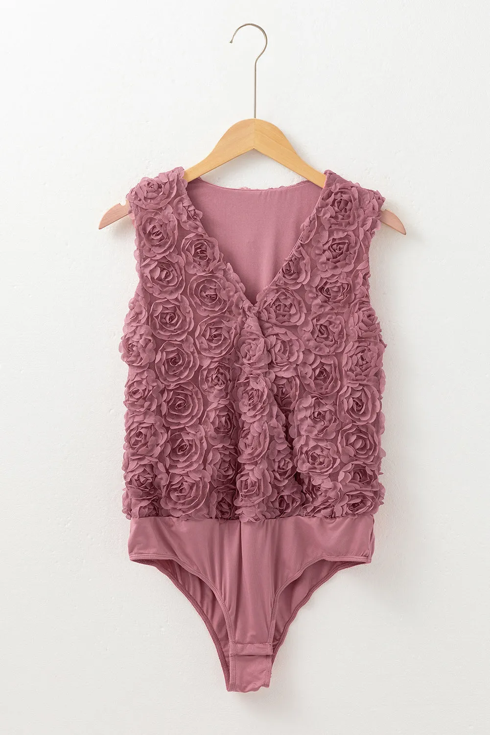 Floral Textured Sleeveless Bodysuit