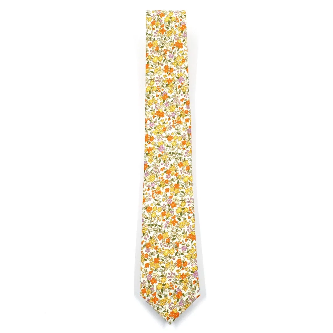 Floral Yellow Field Blossoms Tie