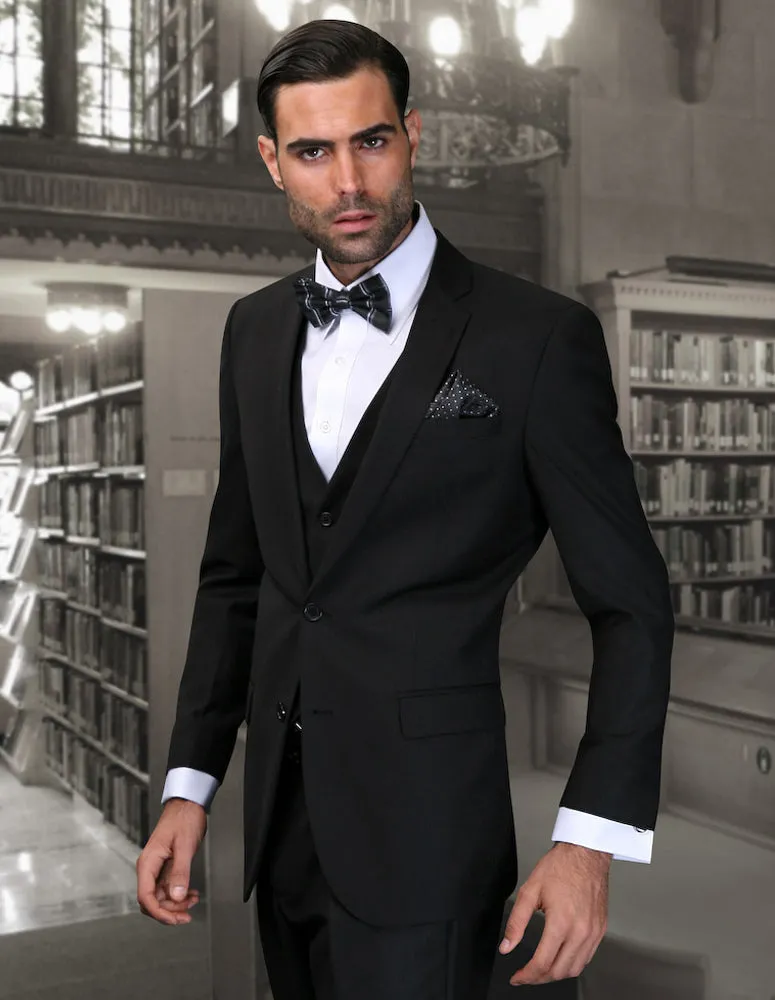 FLYNN BLACK SUPER SLIM FIT 3 PC SUIT