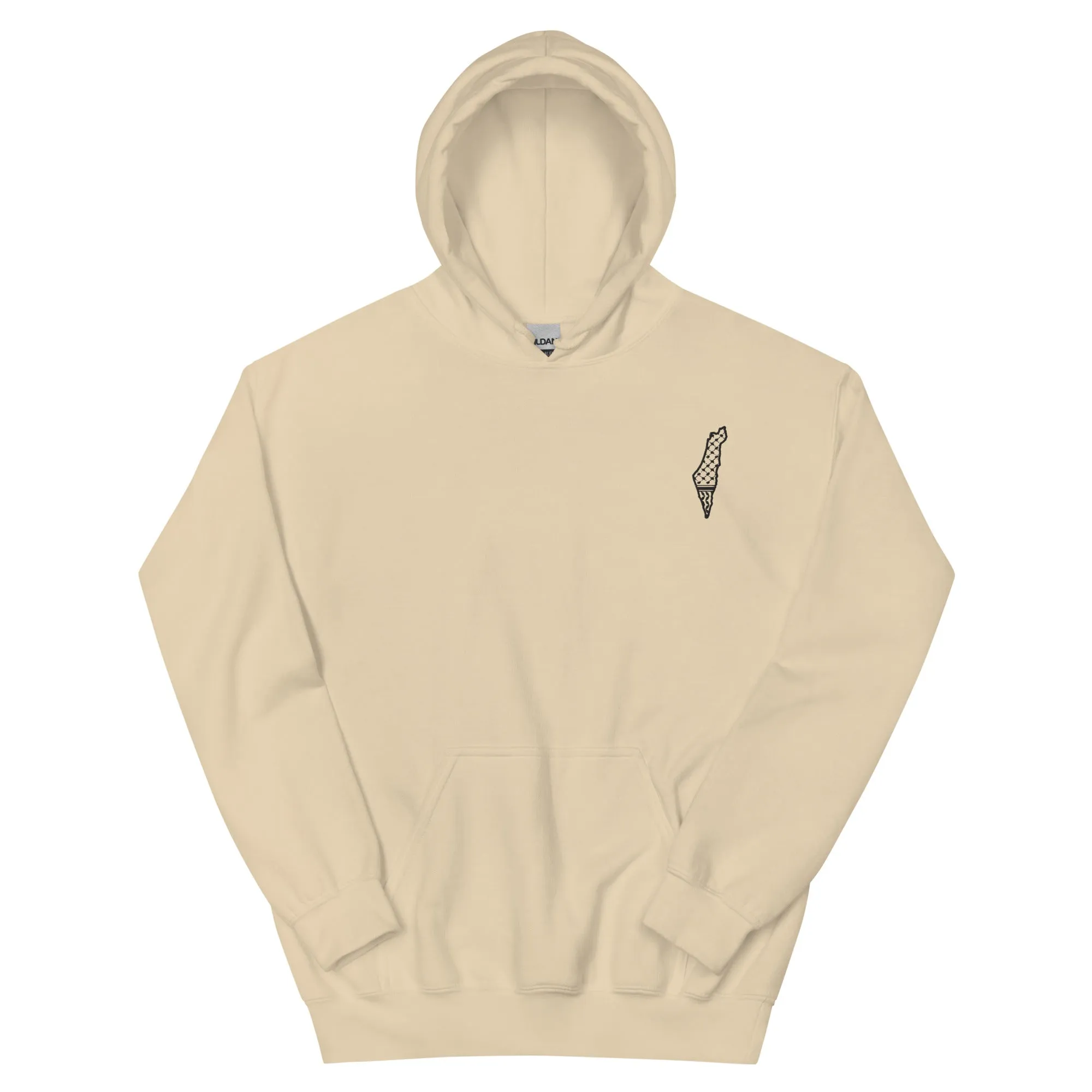 Free Palestine Map Keffiyeh Embroidered Lightweight Hoodie (Multiple Colors)
