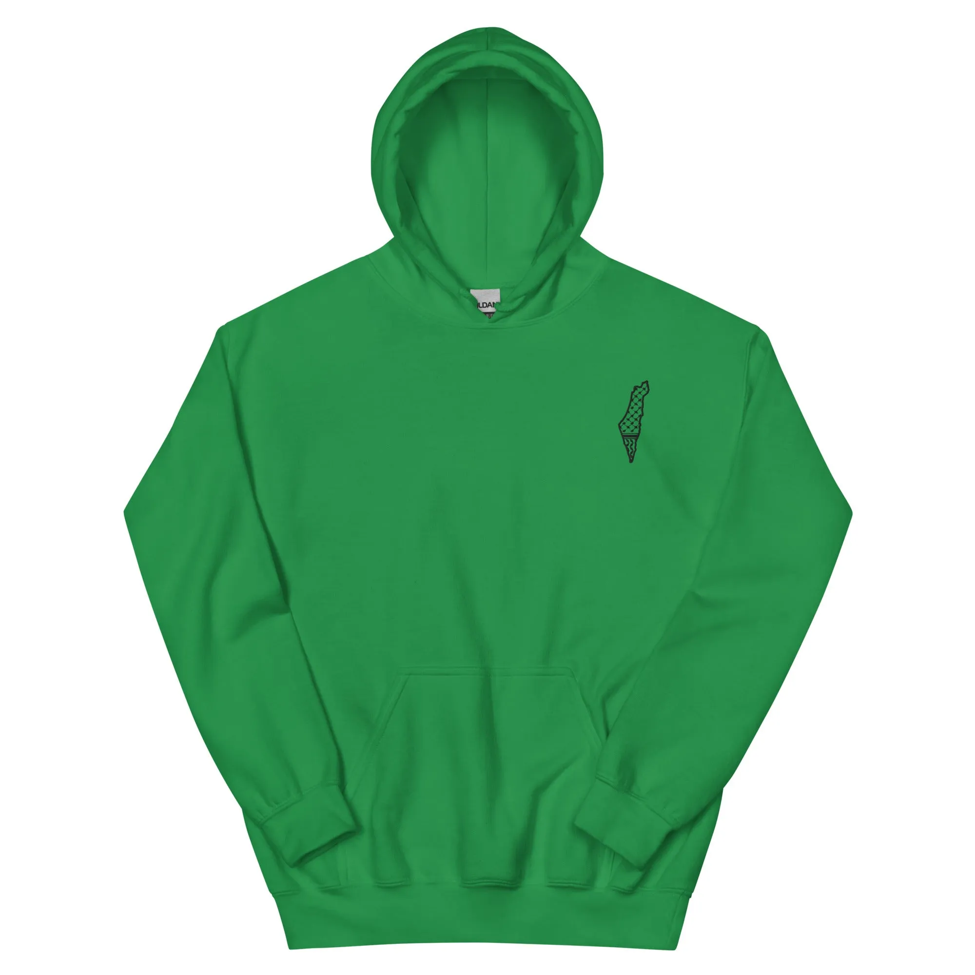 Free Palestine Map Keffiyeh Embroidered Lightweight Hoodie (Multiple Colors)