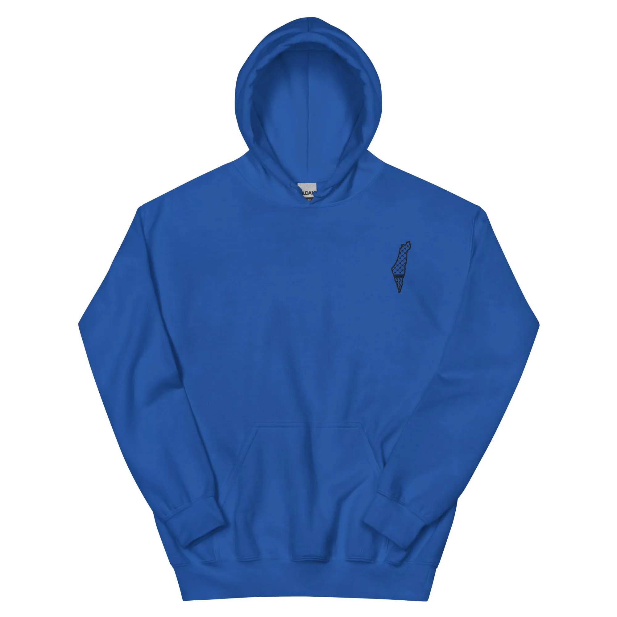 Free Palestine Map Keffiyeh Embroidered Lightweight Hoodie (Multiple Colors)