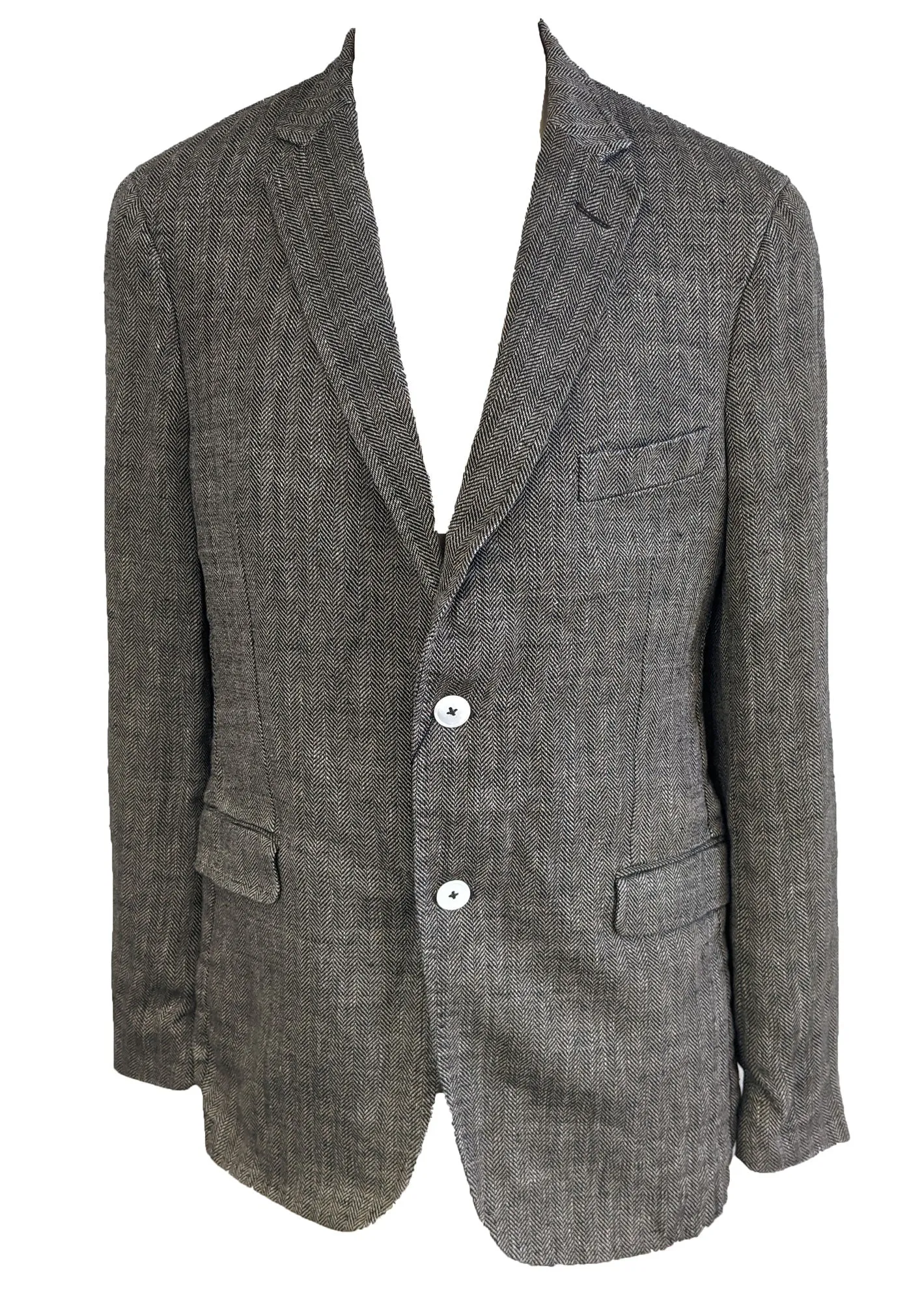 GANT Men's Dark Brown Preppy Herringbpne 2 Button Blazer 76538 Size 52 NWT