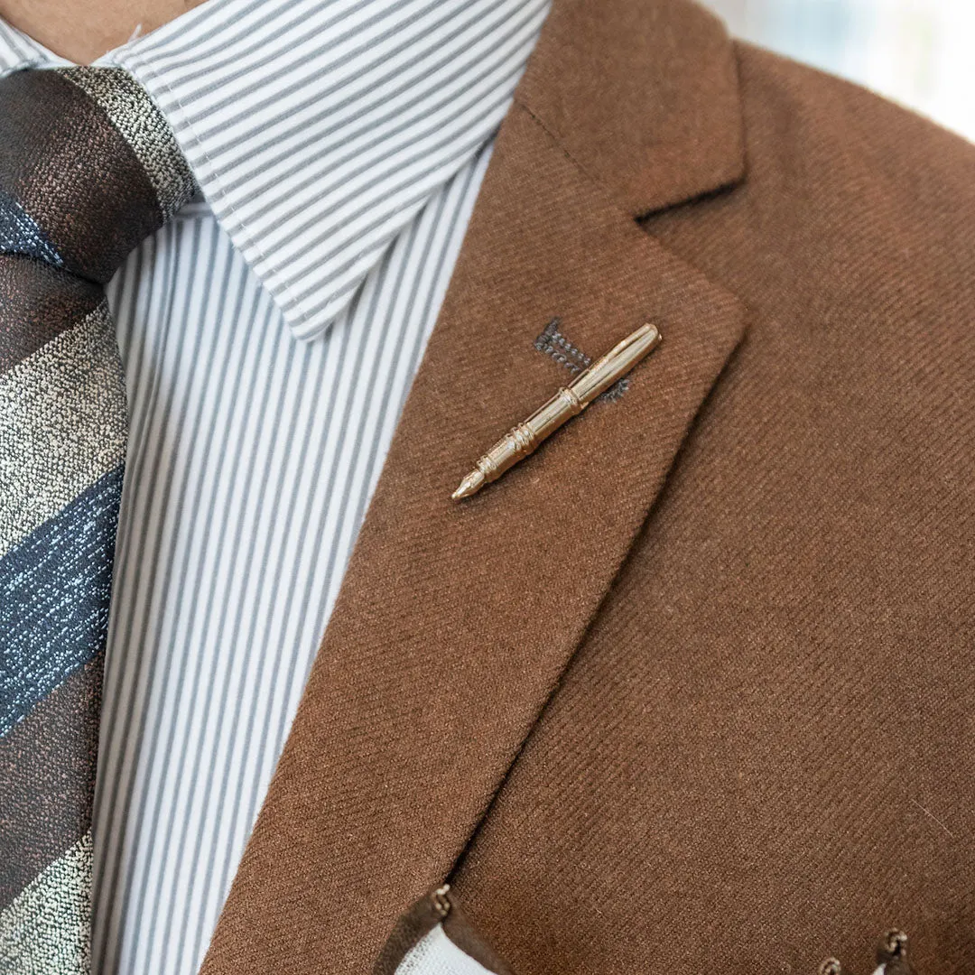 Gold Pen Lapel Pin