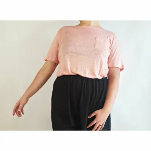 Gorman 100% linen pink tee shirt size 14