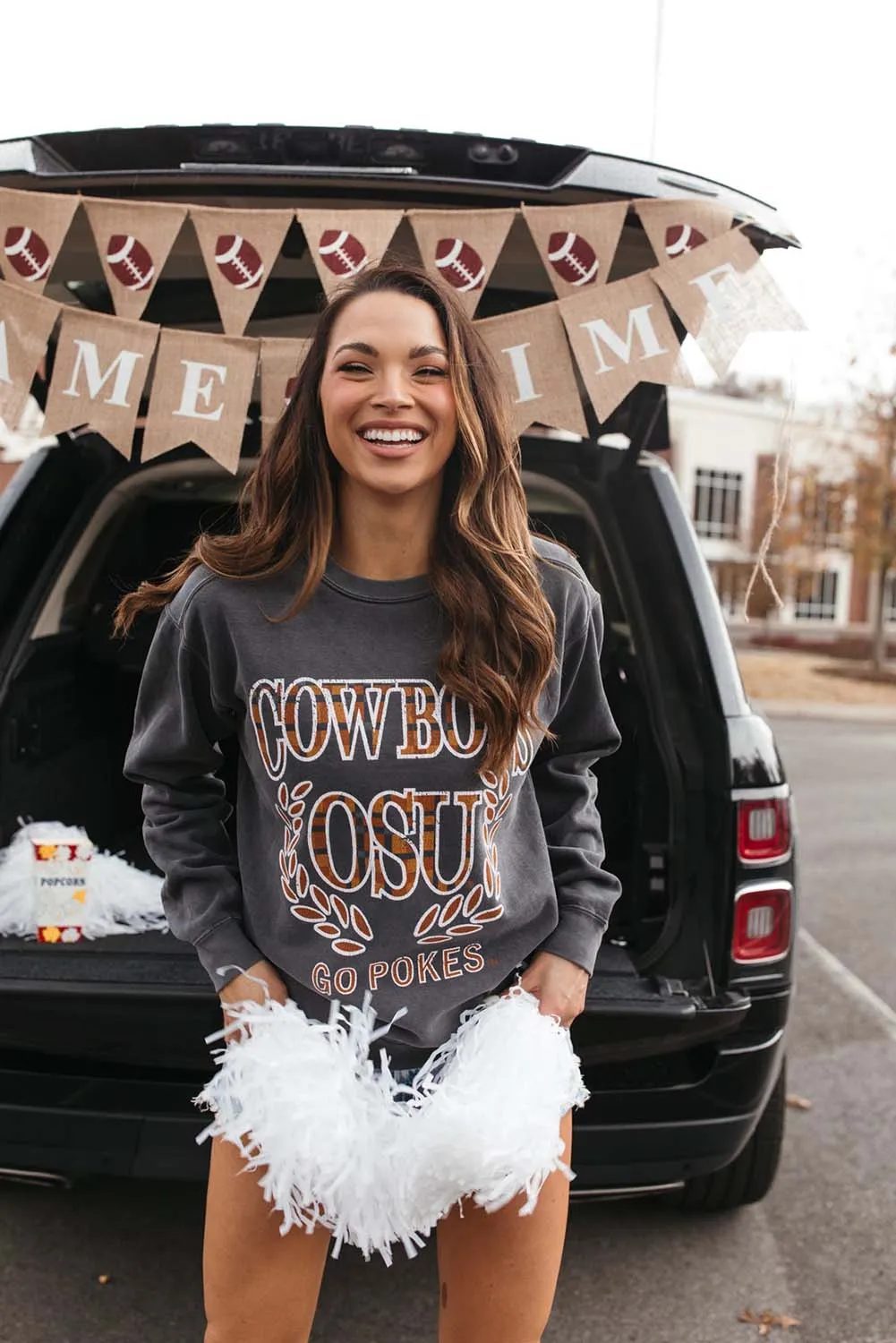 Gray COWBOY OSU Go Pokes Oversized Sweatshirt