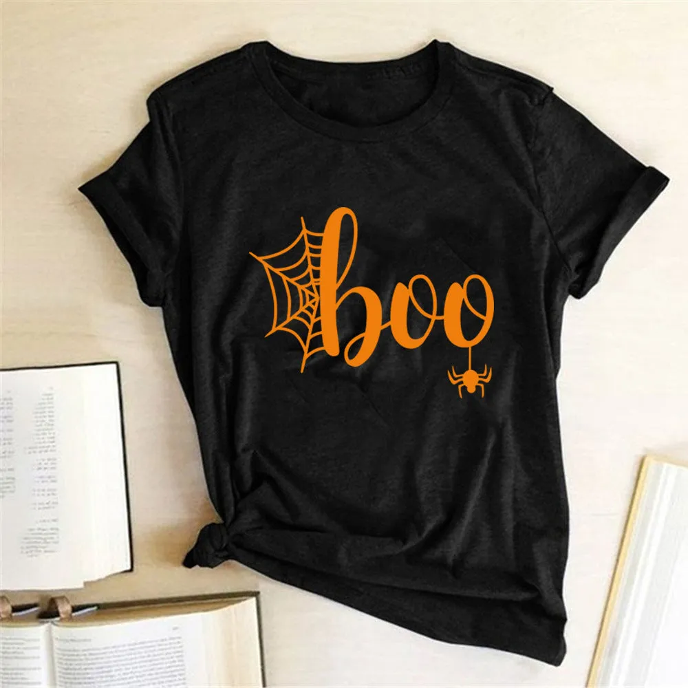 Happy Halloween Printed T-shirt 2-Piece Set C