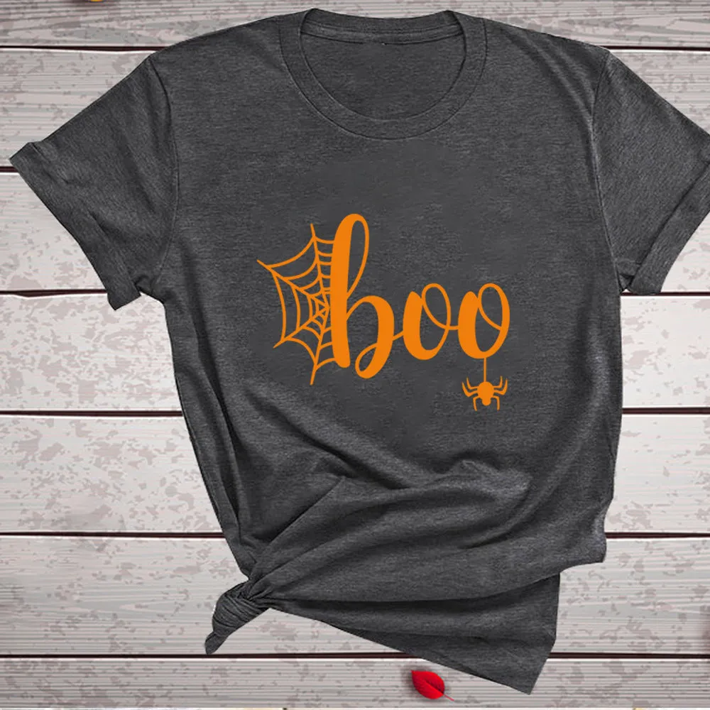 Happy Halloween Printed T-shirt 2-Piece Set C