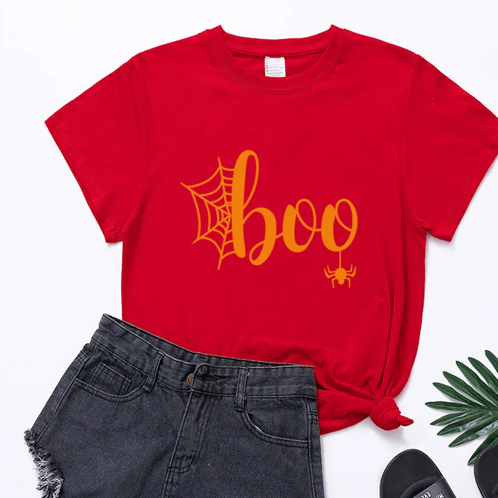 Happy Halloween Printed T-shirt 2-Piece Set C