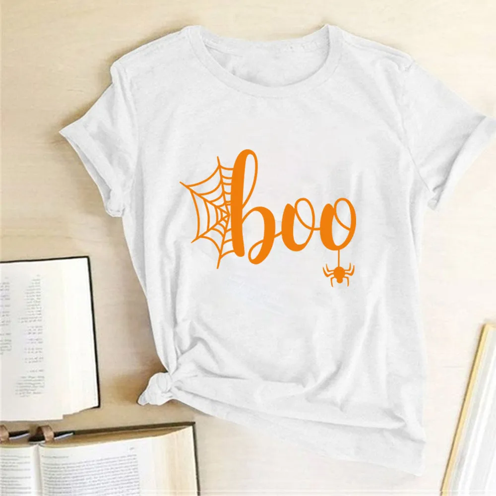 Happy Halloween Printed T-shirt 2-Piece Set C