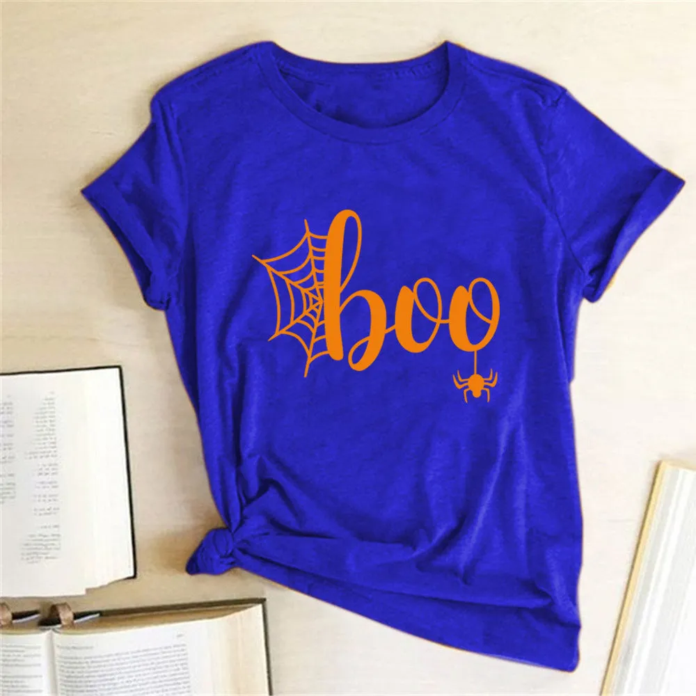 Happy Halloween Printed T-shirt 2-Piece Set C