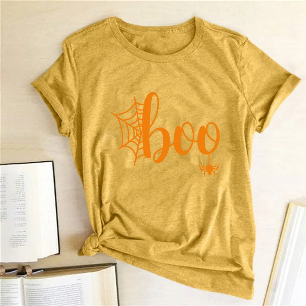 Happy Halloween Printed T-shirt 2-Piece Set C