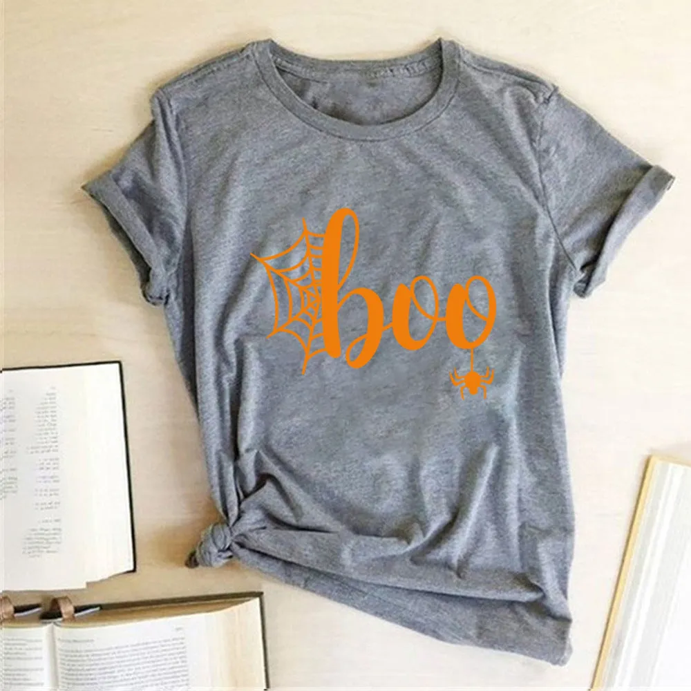 Happy Halloween Printed T-shirt 2-Piece Set C