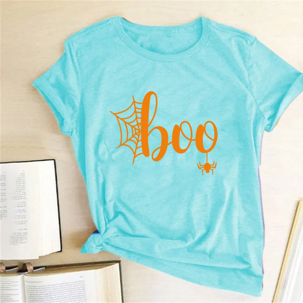 Happy Halloween Printed T-shirt 2-Piece Set C