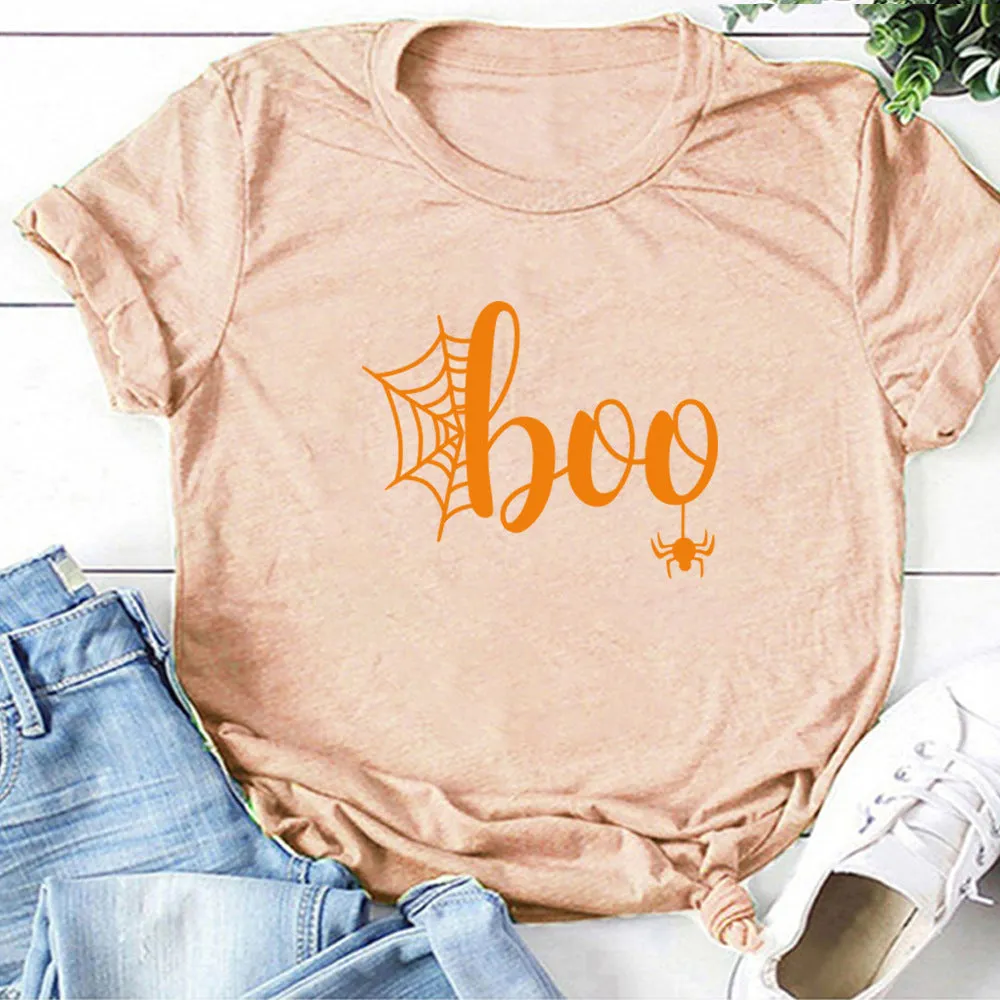 Happy Halloween Printed T-shirt 2-Piece Set C