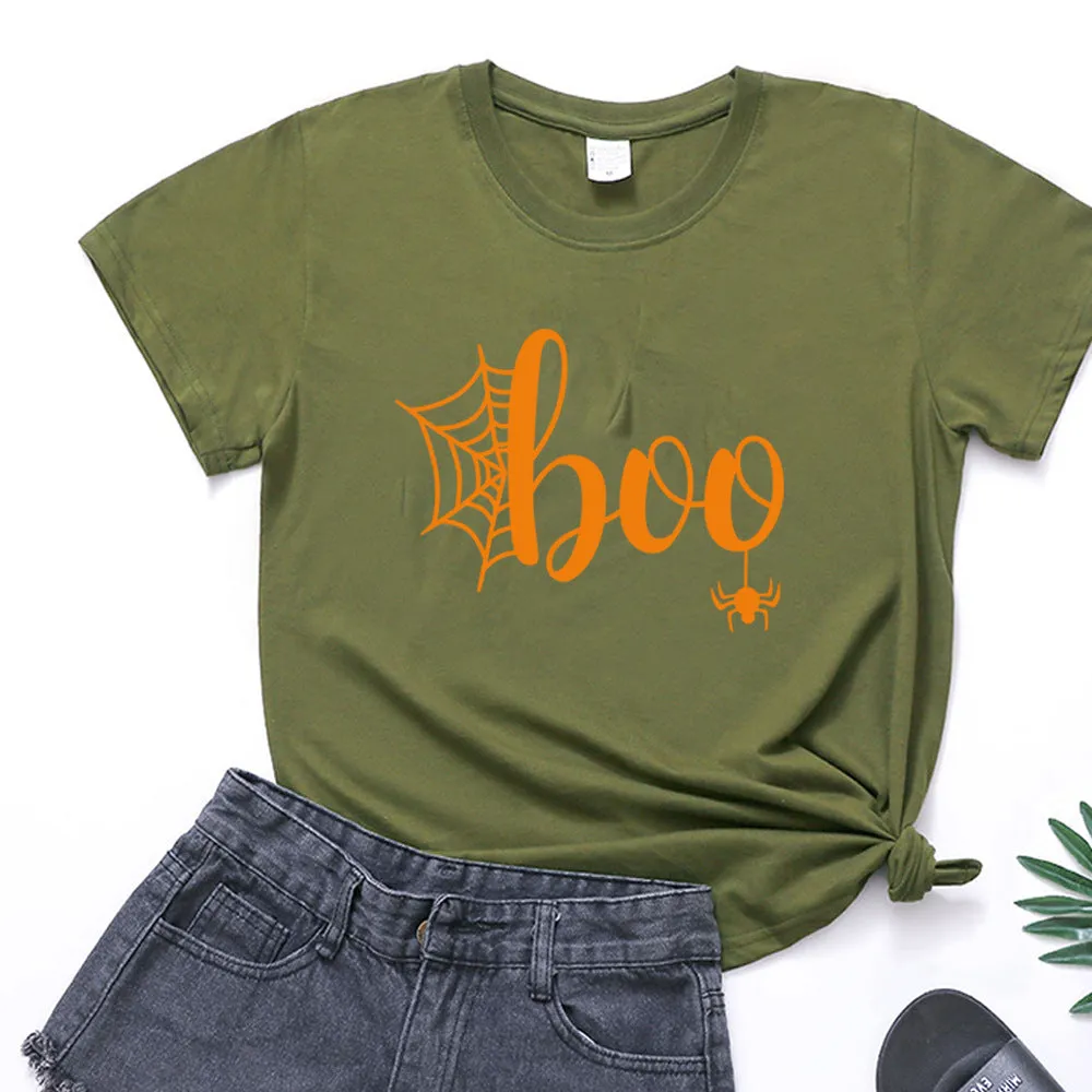 Happy Halloween Printed T-shirt 2-Piece Set C