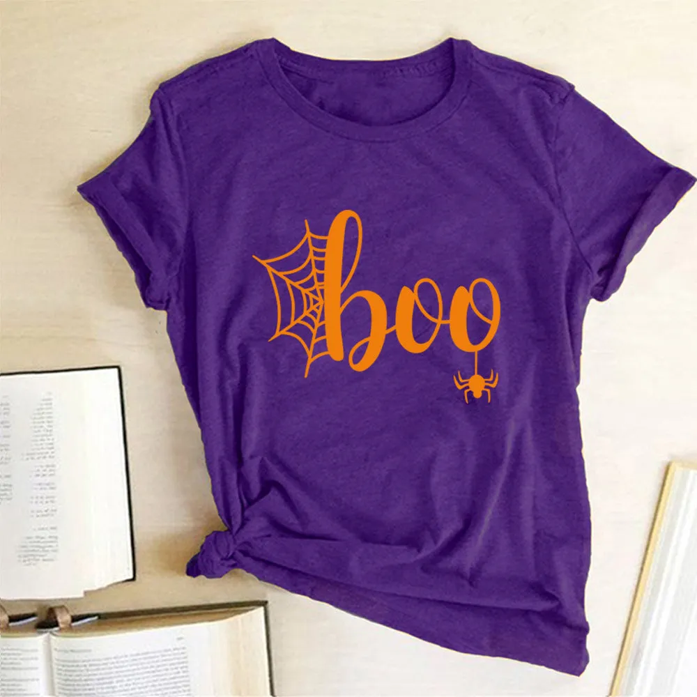 Happy Halloween Printed T-shirt 2-Piece Set C