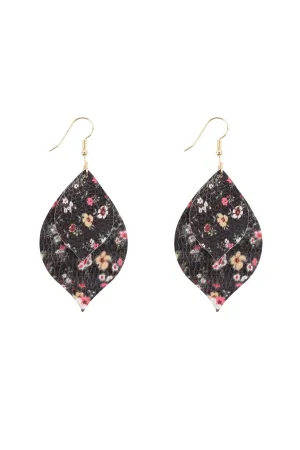 HDE3220 - TWO FLORAL MARQUISE DROP EARRINGS