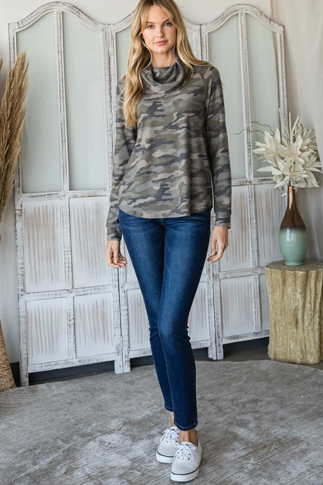 Hide & Seek Camouflage Turtleneck