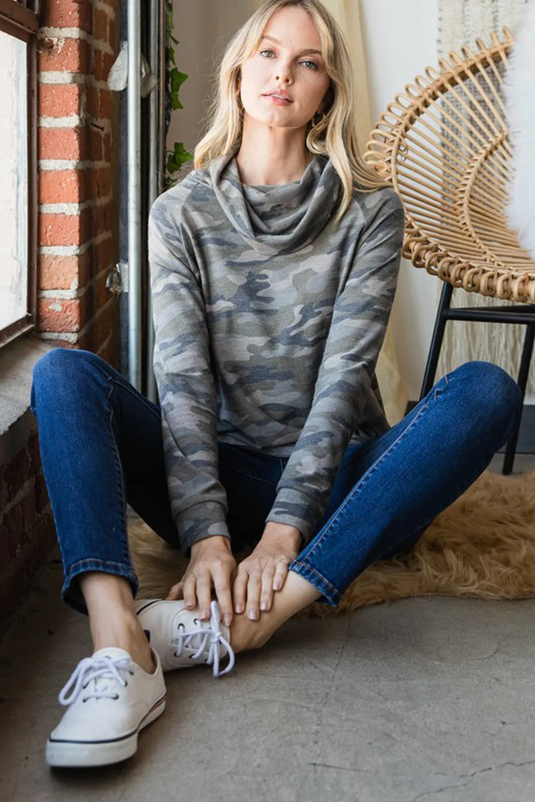 Hide & Seek Camouflage Turtleneck