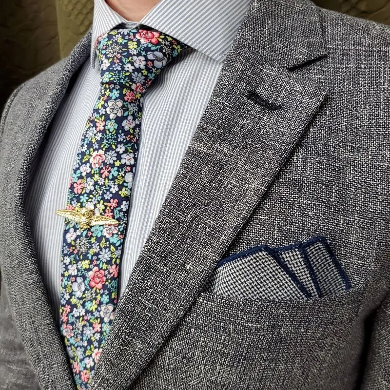 Houndstooth Navy Pocket Square