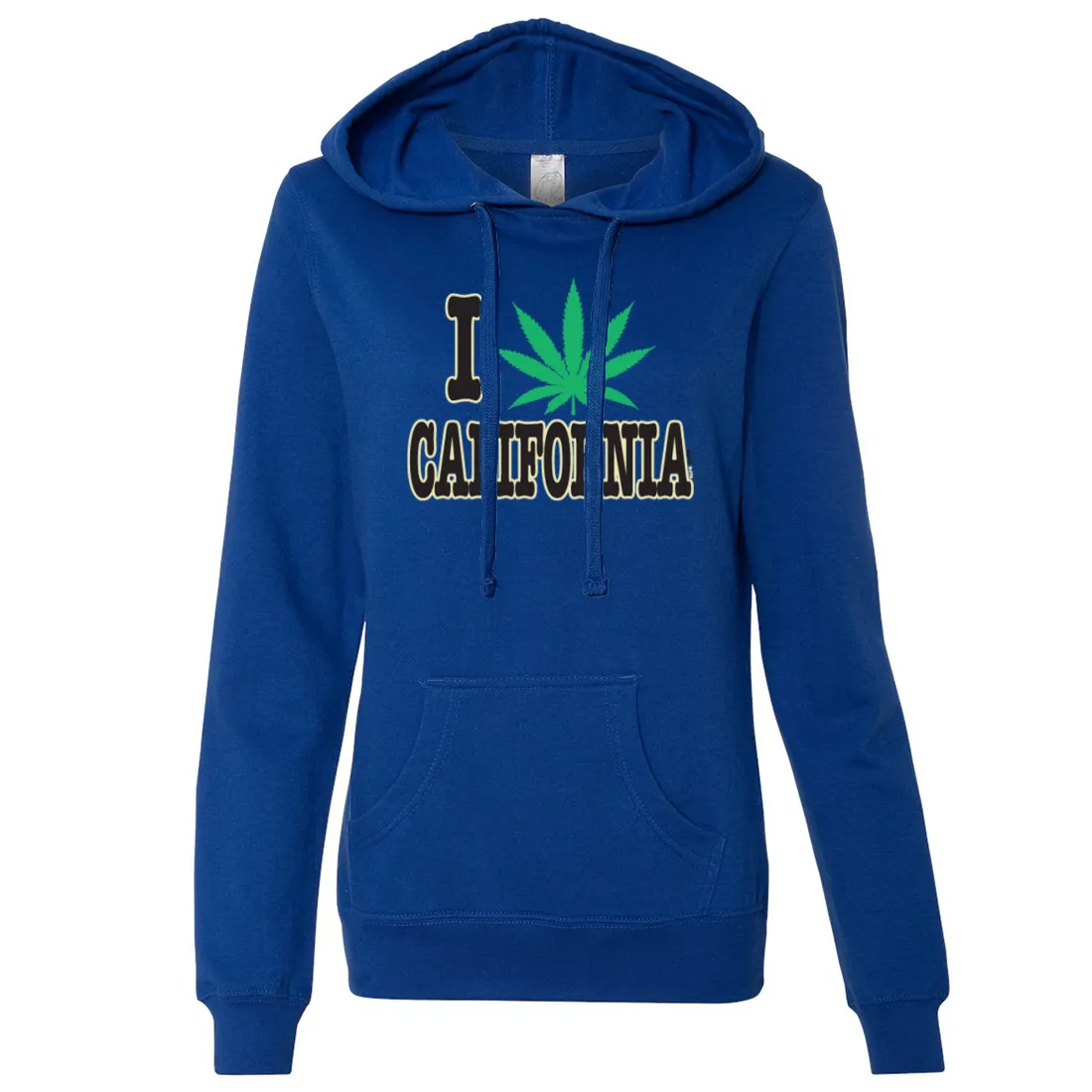 I Love Pot California Ladies Lightweight Fitted Hoodie