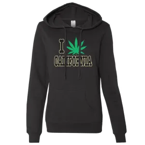 I Love Pot California Ladies Lightweight Fitted Hoodie