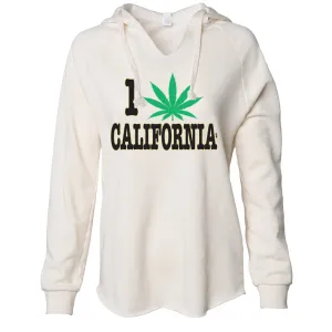 I  Love Pot California Women's Soft Hooded Pullover