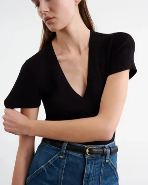 Italia Knit tee in black