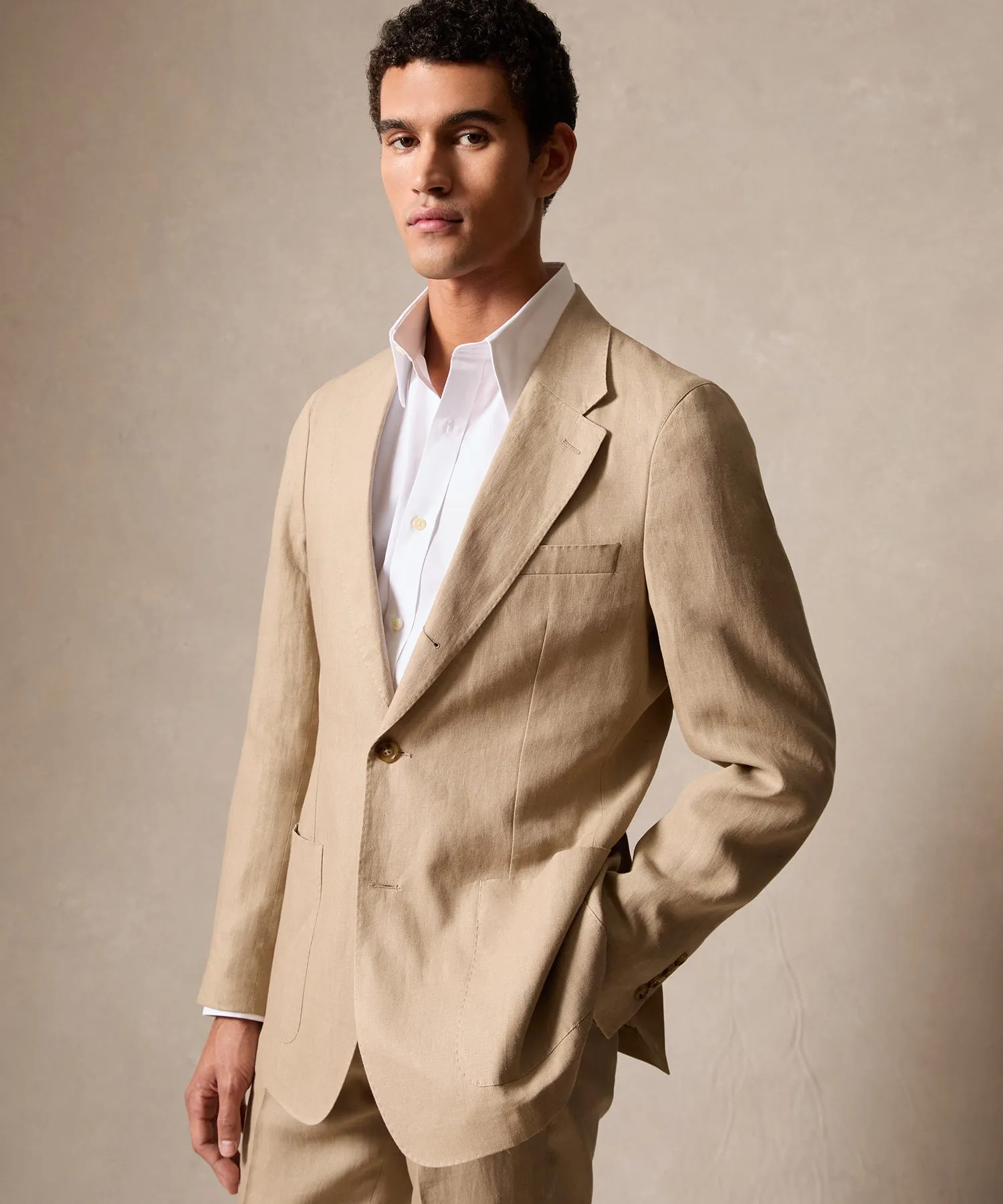Italian Linen Madison Suit in Beige