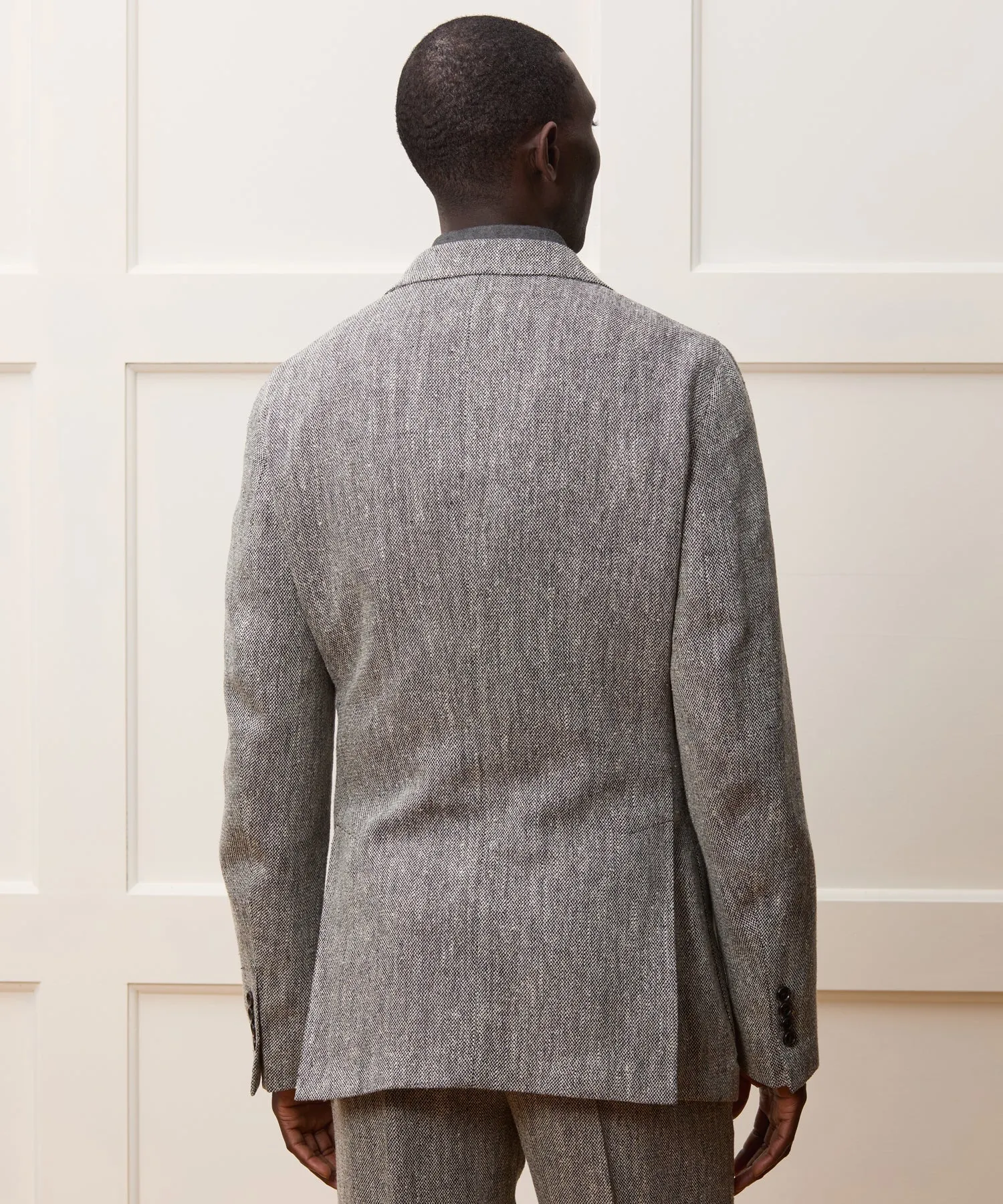 Italian Silk Linen Madison Suit in Grey