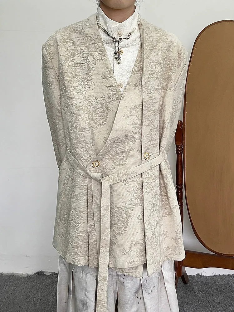 Japanese Vintage Pattern Linen Blazer