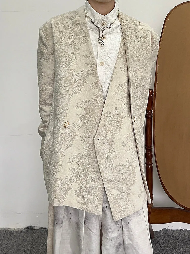 Japanese Vintage Pattern Linen Blazer